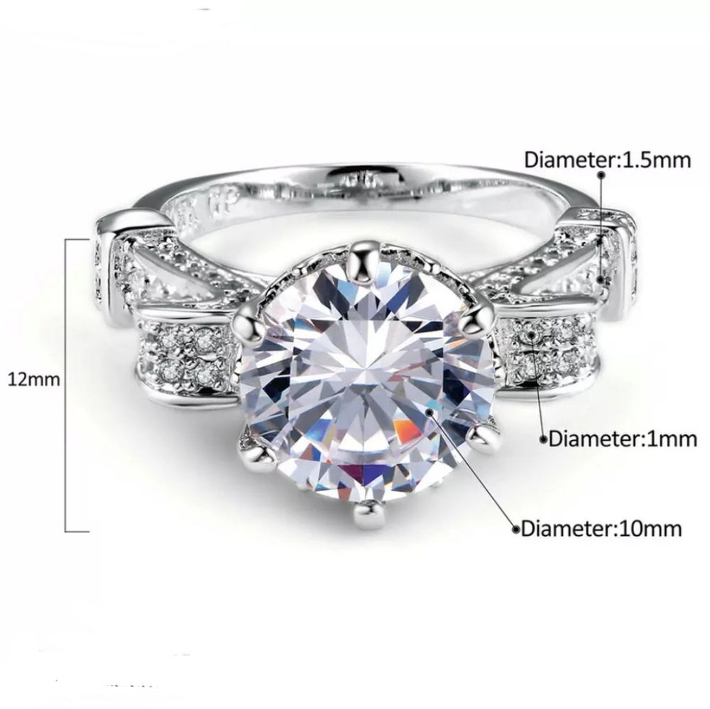 3.87ct Stunning Statement Engagement Copper Ring - Picture 3 of 7